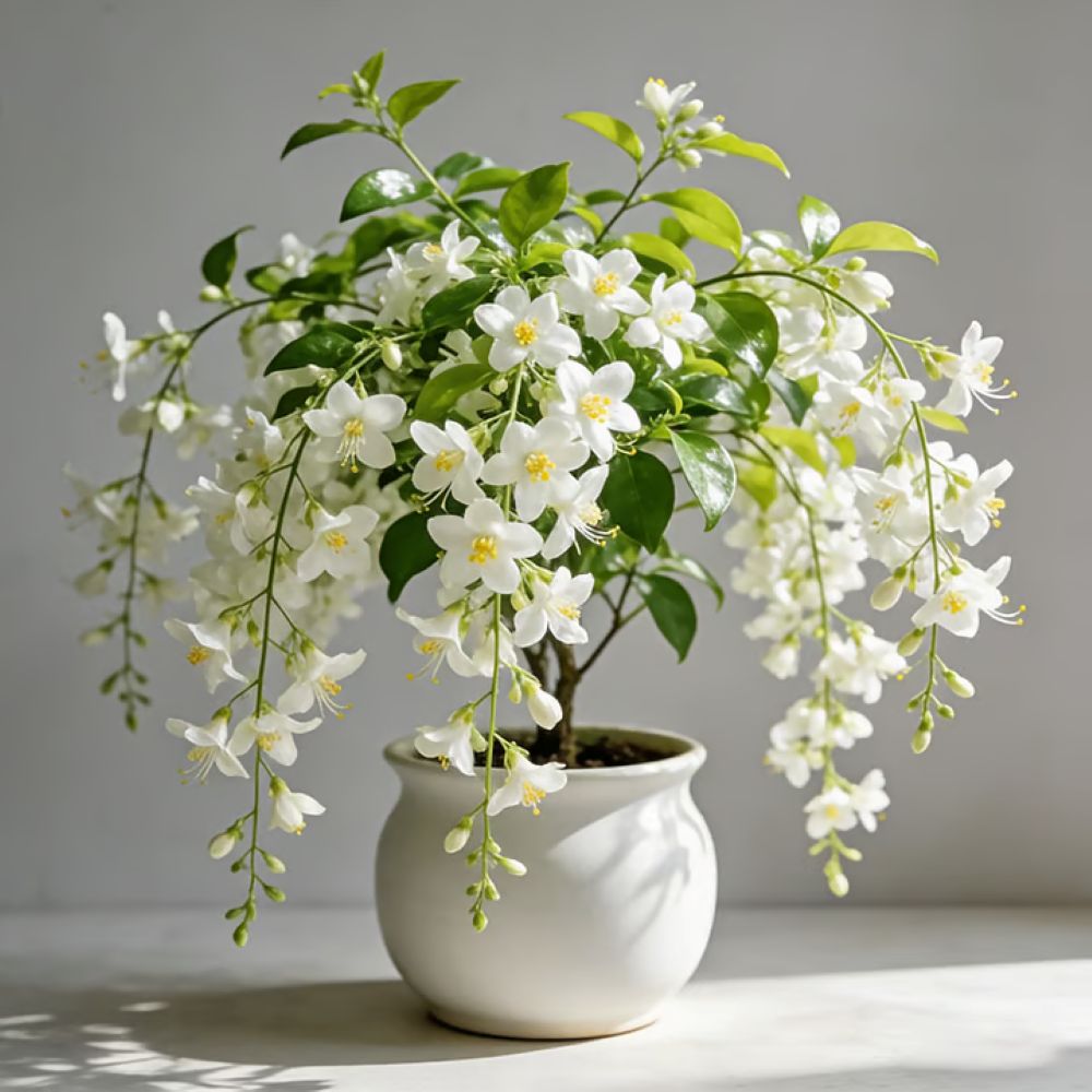 Perfume Jasmine Seeds – Winter Planting, Perennial Blooms & Fragrant Garden Elegance (Only seeds, without flower pot)