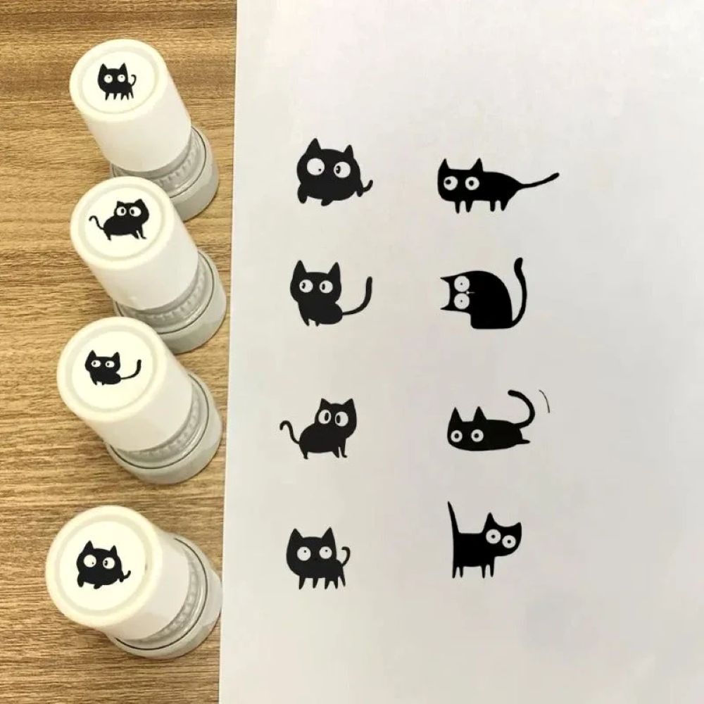 Cute Self-Inking Cat Stamps – 8 Playful Designs