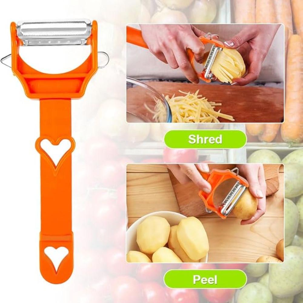 3-in-1 Multifunctional Vegetable Peeler & Kitchen Prep Tool – Ergonomic Stainless Steel Slicer & Julienne Cutter