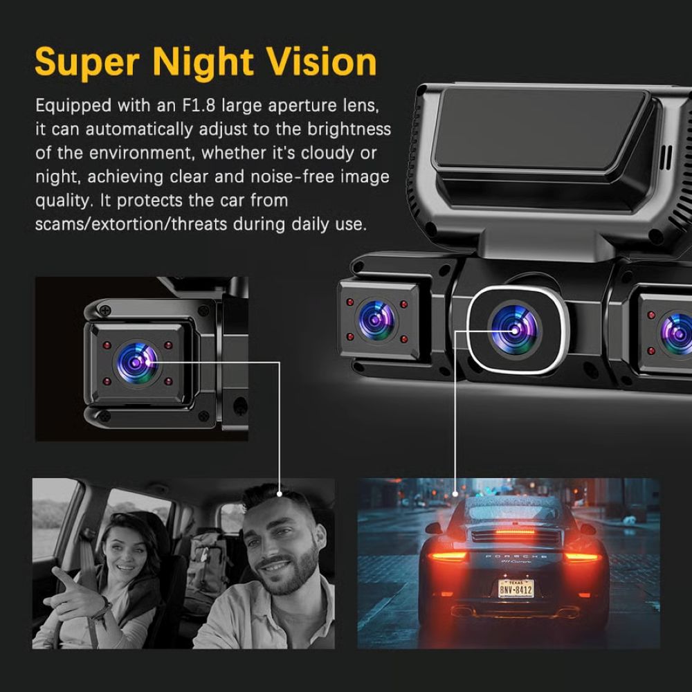 360° Car DVR WiFi 4Channels Dash Cam Video Recorder