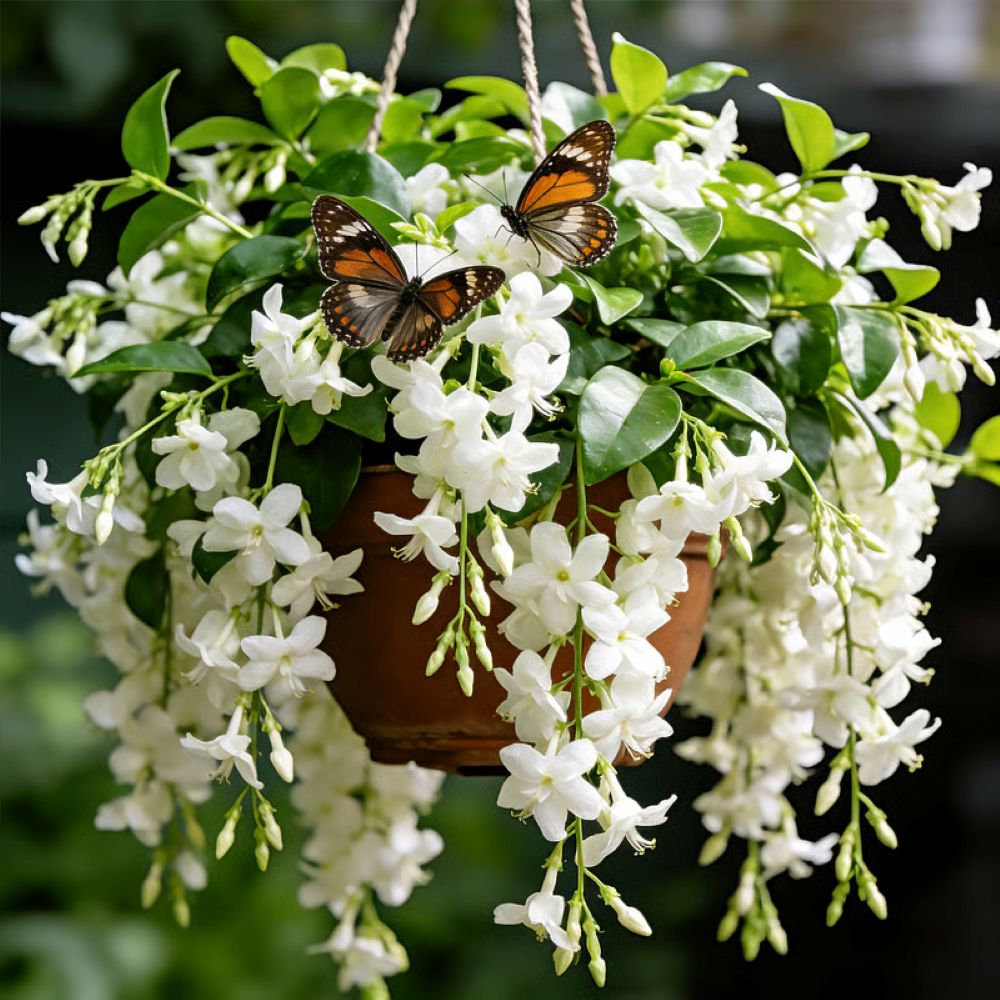 Perfume Jasmine Seeds – Winter Planting, Perennial Blooms & Fragrant Garden Elegance (Only seeds, without flower pot)