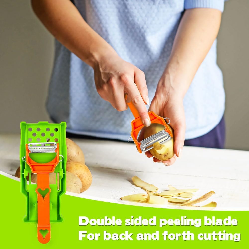 3-in-1 Multifunctional Vegetable Peeler & Kitchen Prep Tool – Ergonomic Stainless Steel Slicer & Julienne Cutter