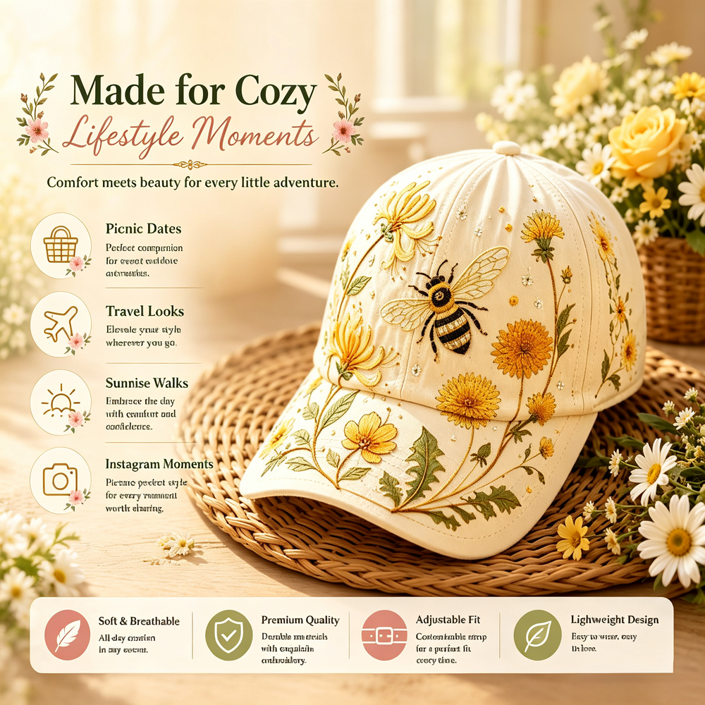 Garden Morning Floral Baseball Cap