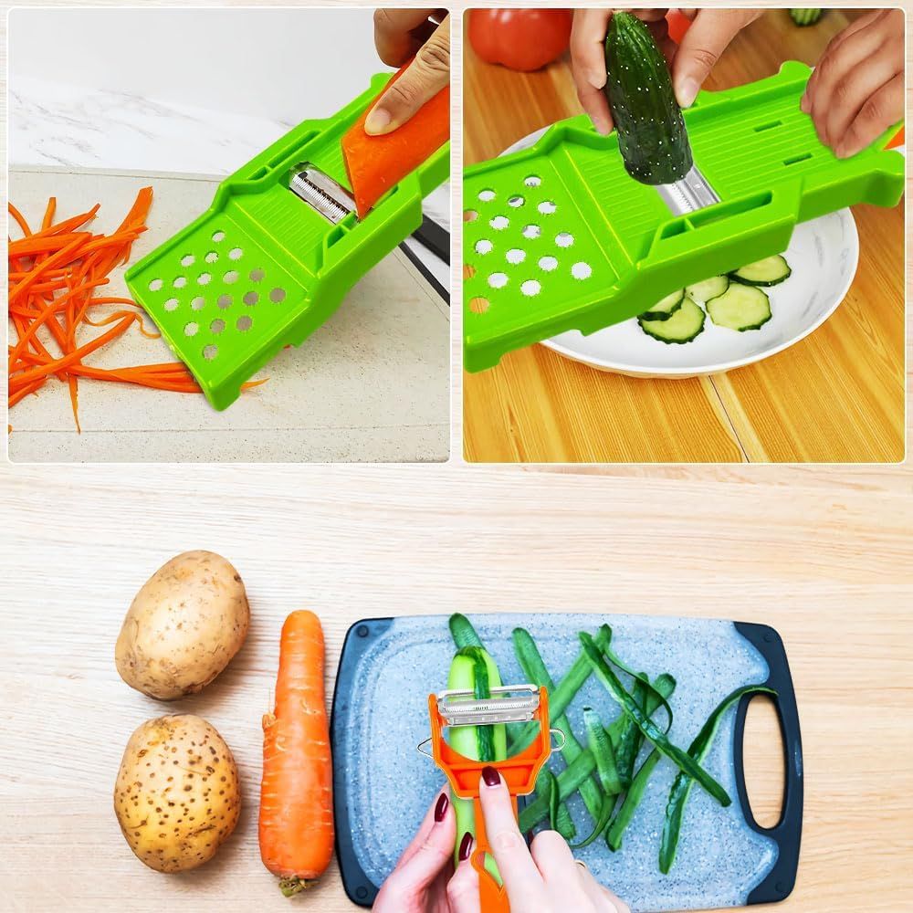 3-in-1 Multifunctional Vegetable Peeler & Kitchen Prep Tool – Ergonomic Stainless Steel Slicer & Julienne Cutter