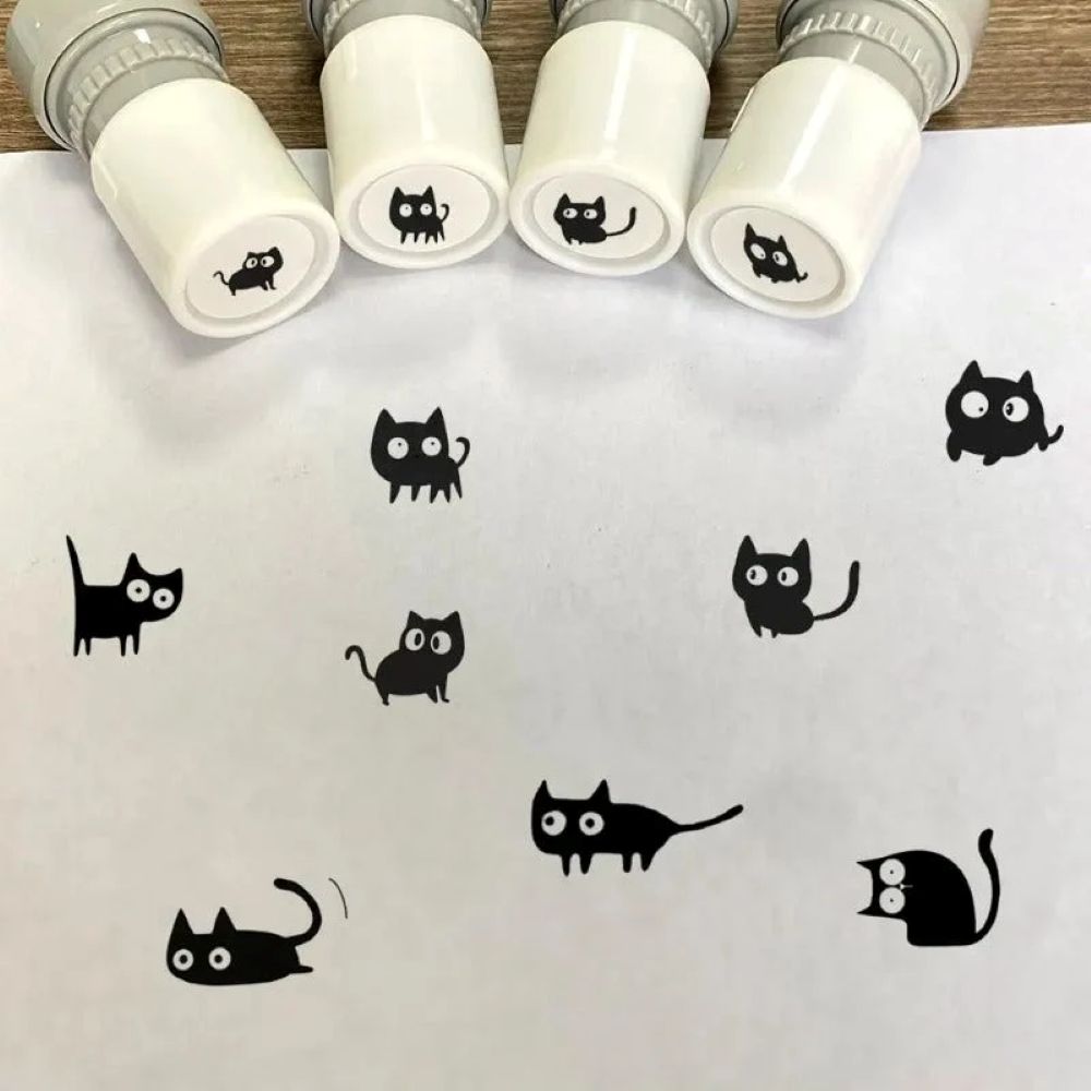 Cute Self-Inking Cat Stamps – 8 Playful Designs