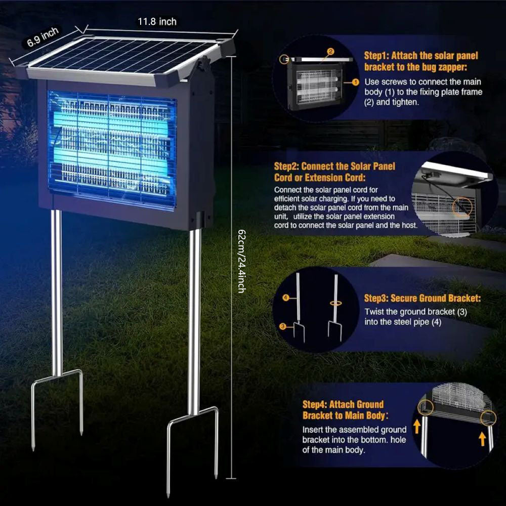 Solar Bug Zapper – Outdoor Waterproof Mosquito Killer
