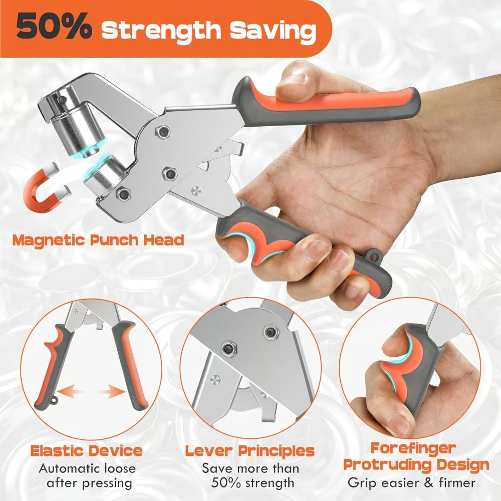 Professional Grommet Tool Kit | Heavy-Duty Eyelet Punch for Fabric, Leather & DIY
