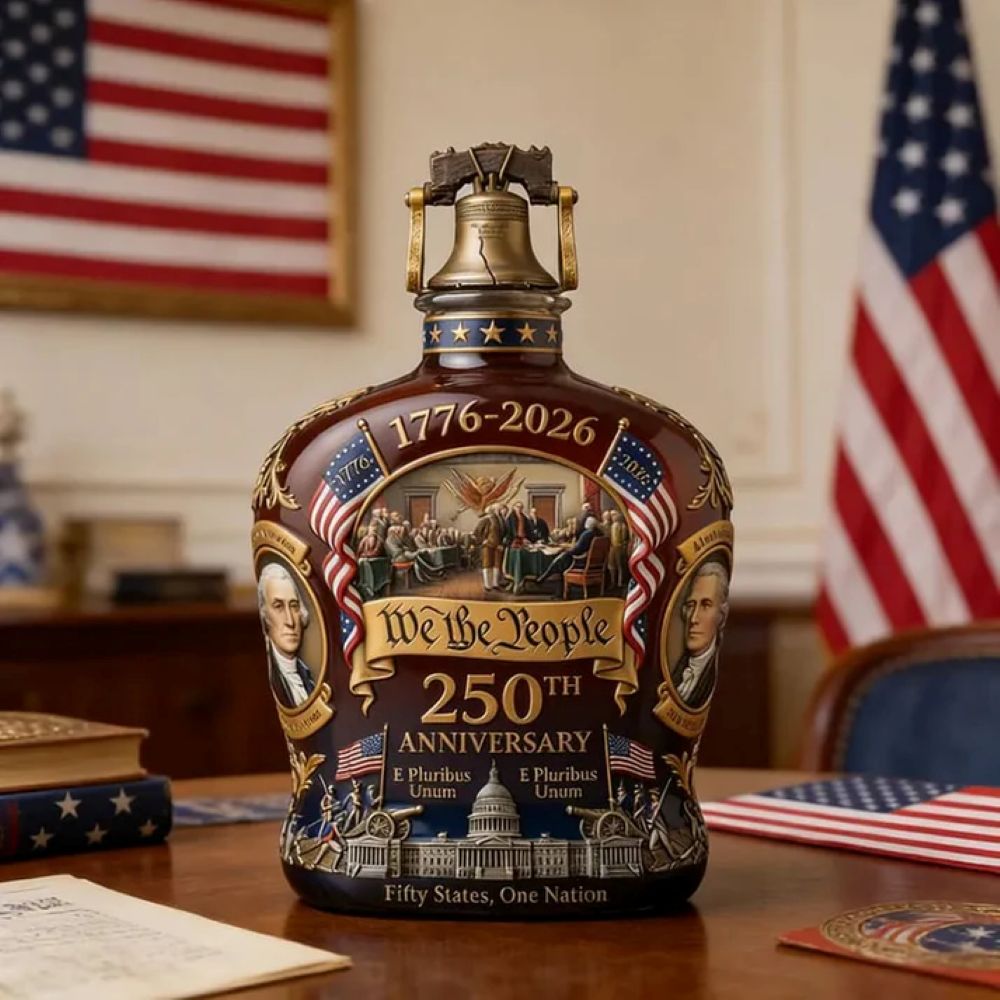 250th Anniversary Whiskey Decanter (1776-2026) – Patriotic Collectible Bottle