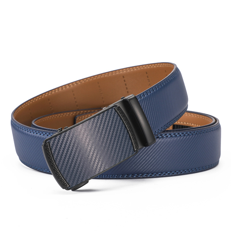 Leather Ratchet Belt With Adjustable Buckle