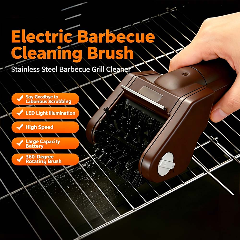 Cordless Electric BBQ Grill Brush – 700RPM Power Cleaning, Bristle-Free & Safe