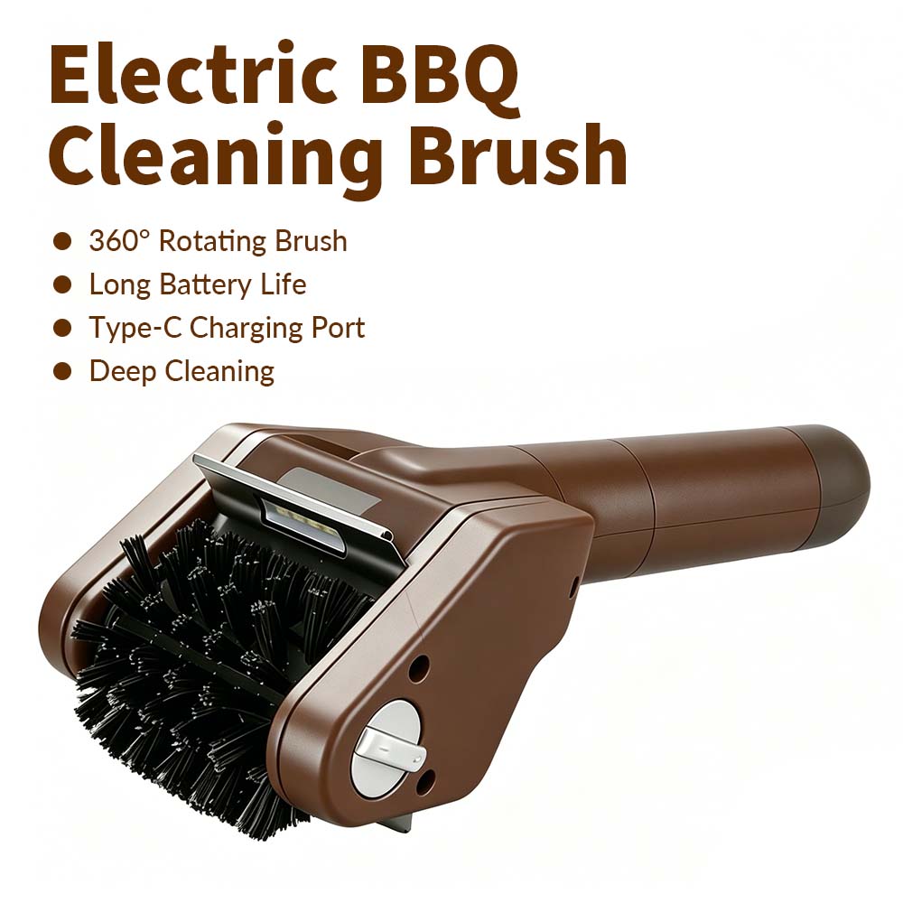 Cordless Electric BBQ Grill Brush – 700RPM Power Cleaning, Bristle-Free & Safe