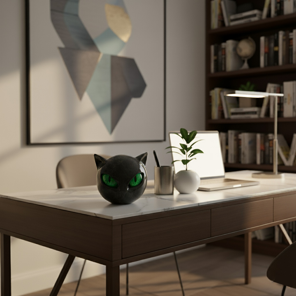 Luxury Black Cat Sculpture – Elegant Home Decor and Gift-Ready Art Piece