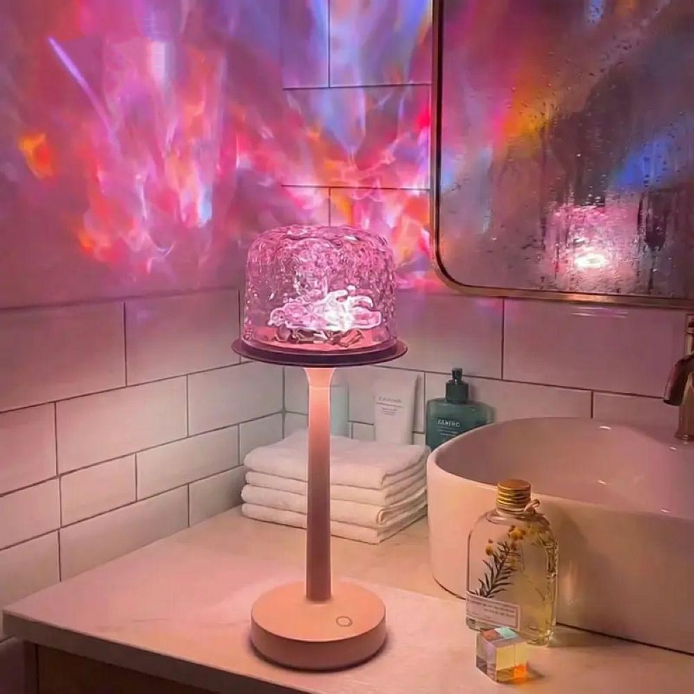 16-Color Water Ripple Lamp – Rechargeable Ambient Night Light