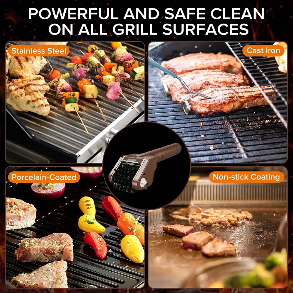 Cordless Electric BBQ Grill Brush – 700RPM Power Cleaning, Bristle-Free & Safe