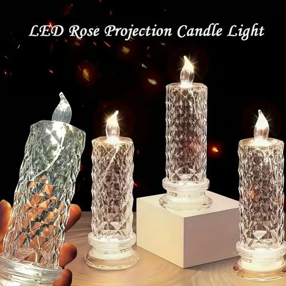 ✨🕯️LED Crystal Candle Lights 🌈Battery Operated