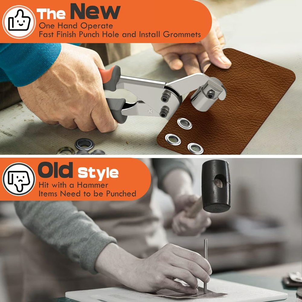 Professional Grommet Tool Kit | Heavy-Duty Eyelet Punch for Fabric, Leather & DIY