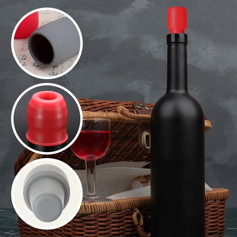 Airtight Reusable Silicone Wine & Champagne Bottle Stopper