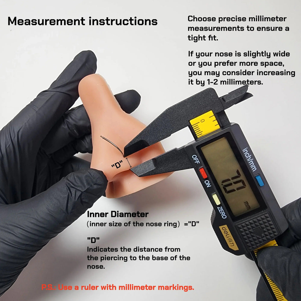 6PCS 18G Horseshoe Nose Ring Set – Internally Threaded Gem Hoops (Multiple Sizes)