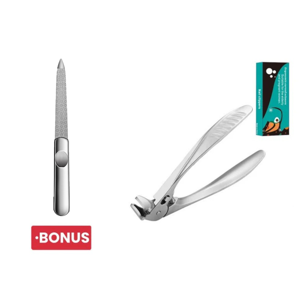 Heavy Duty Stainless Steel Nail Clippers – Precision Curved Blades for Thick & Tough Nails (Ergonomic & Easy Grip)