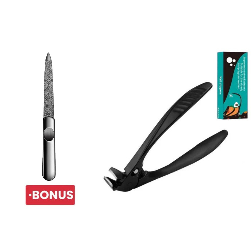 Heavy Duty Stainless Steel Nail Clippers – Precision Curved Blades for Thick & Tough Nails (Ergonomic & Easy Grip)
