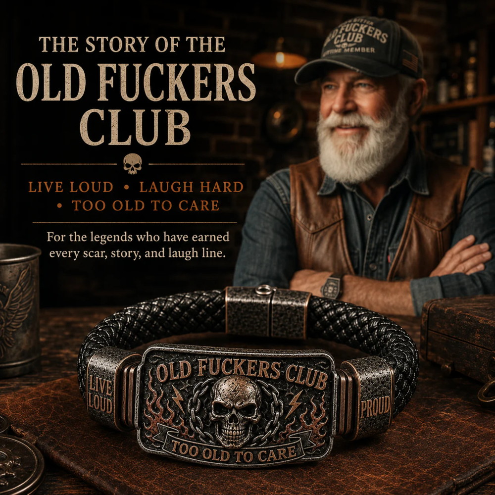 Old F*ckers Club Leather Bracelet for Men – Too Old To Care