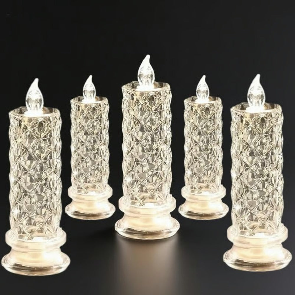 ✨🕯️LED Crystal Candle Lights 🌈Battery Operated