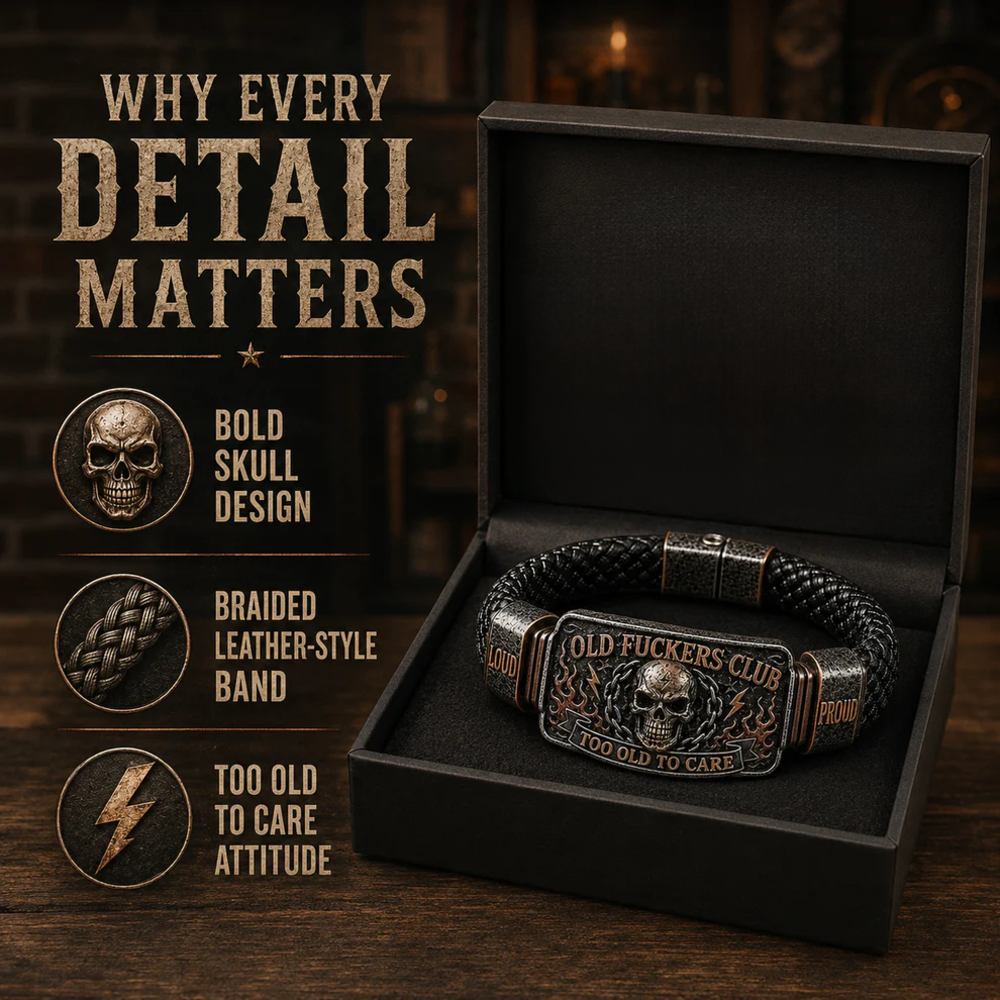 Old F*ckers Club Leather Bracelet for Men – Too Old To Care