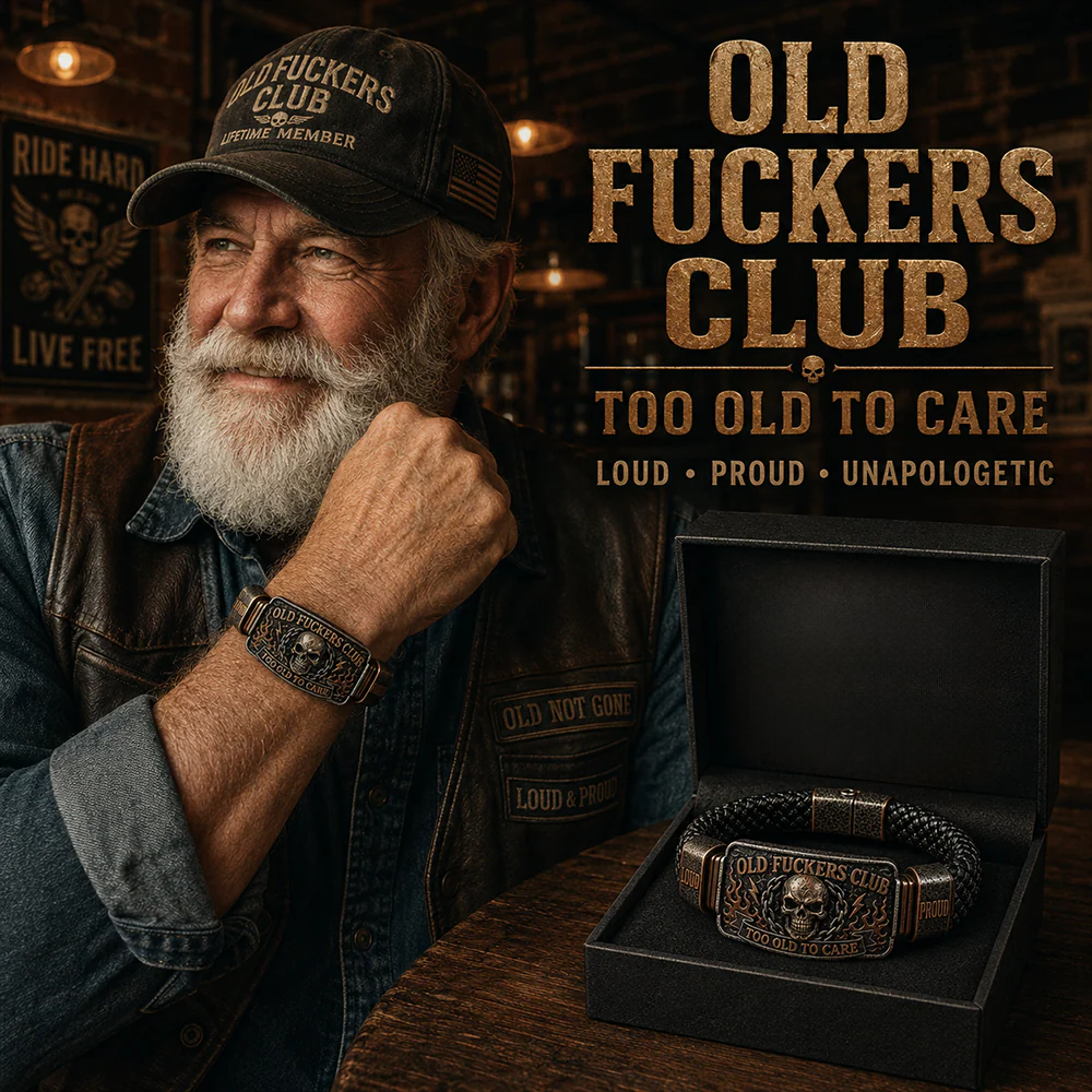 Old F*ckers Club Leather Bracelet for Men – Too Old To Care