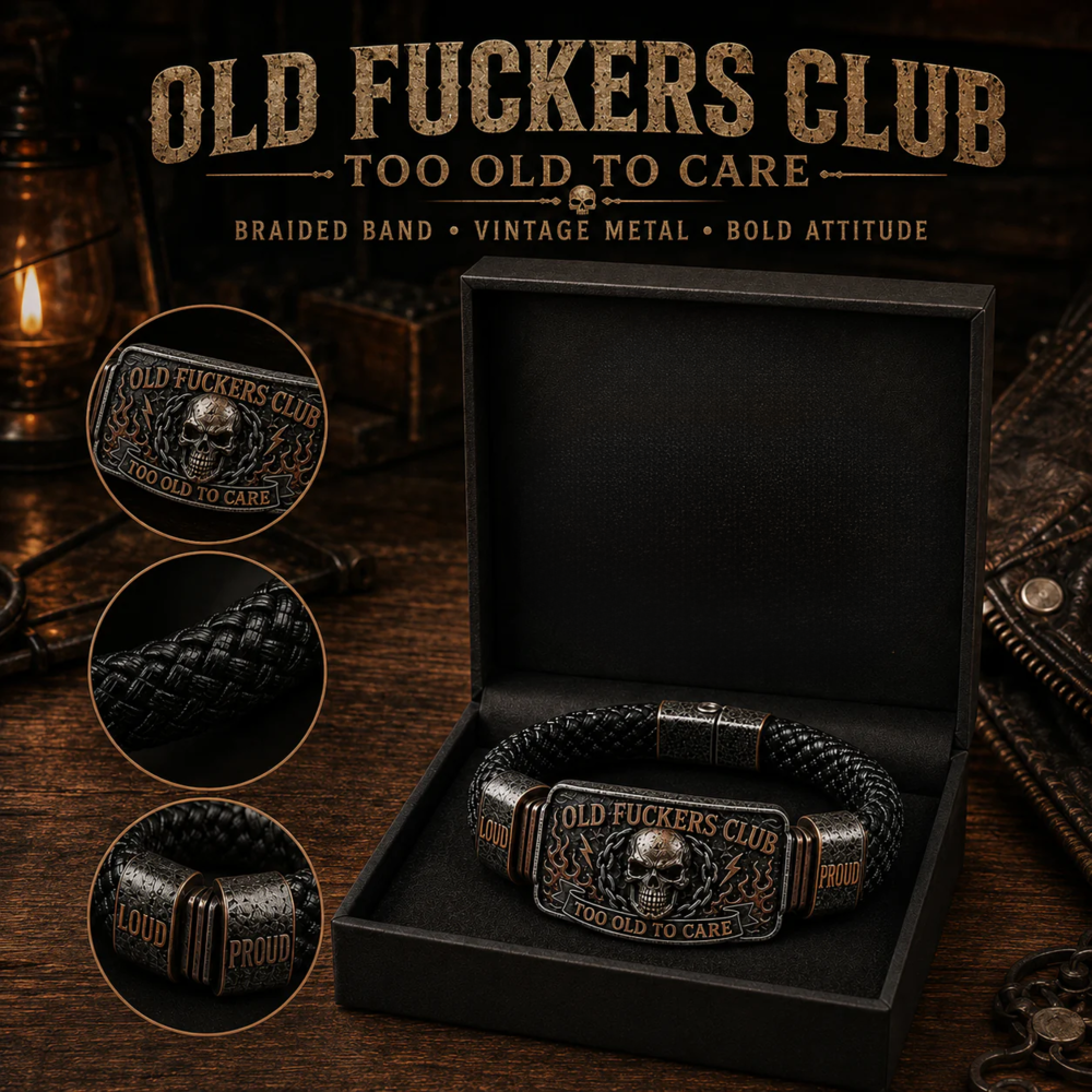 Old F*ckers Club Leather Bracelet for Men – Too Old To Care