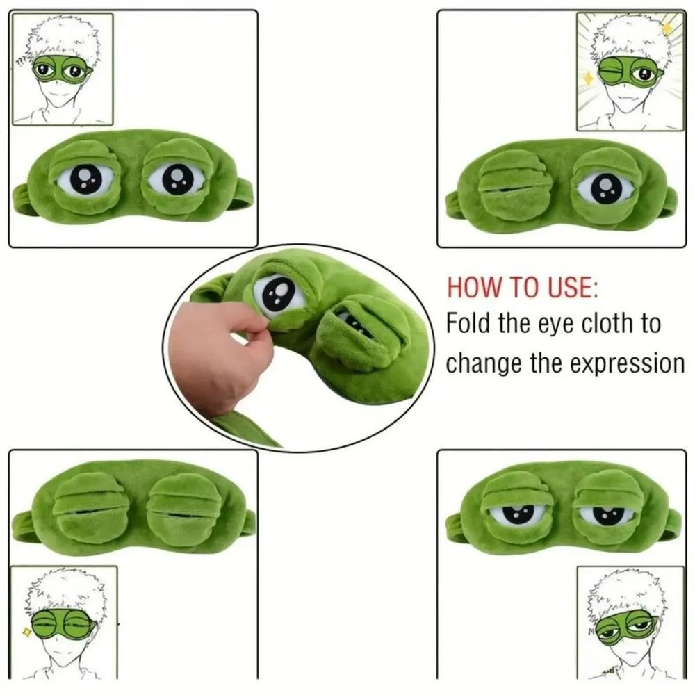 Cute 3D Frog Sleep Mask – Soft Blackout Eye Mask for Better Sleep