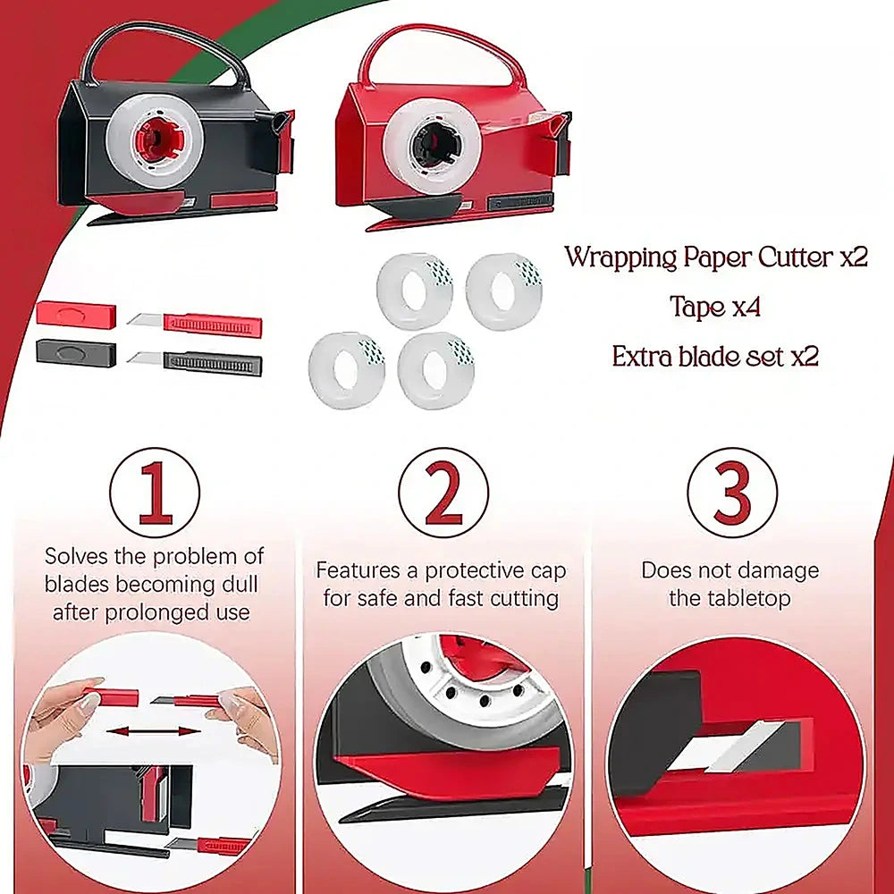 Wrapping Paper Cutter Tape Dispenser Kit-Free Shipping