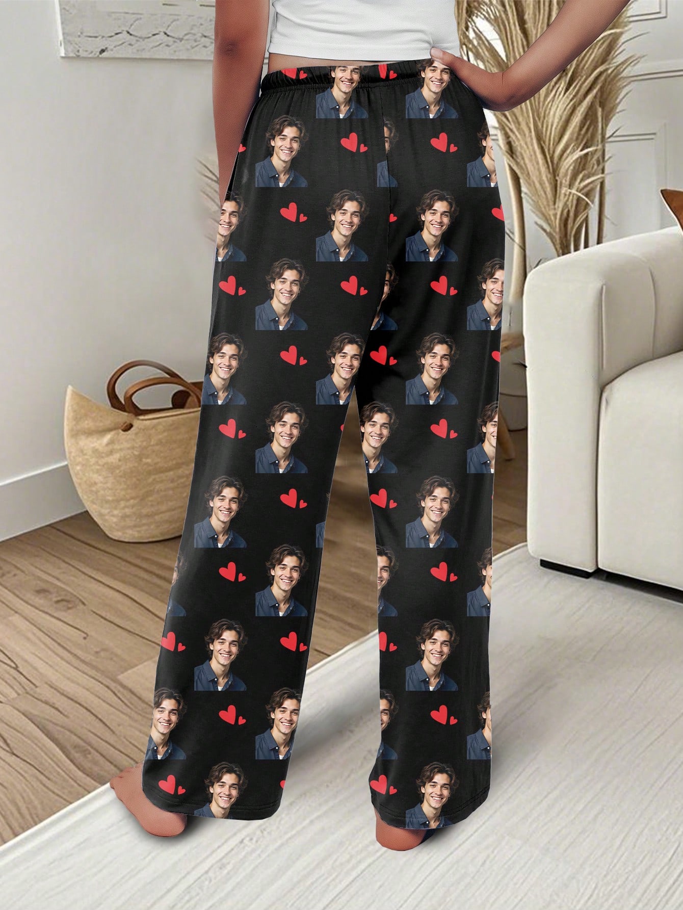 Personalized custom avatar women's pajama pants, casual home pants