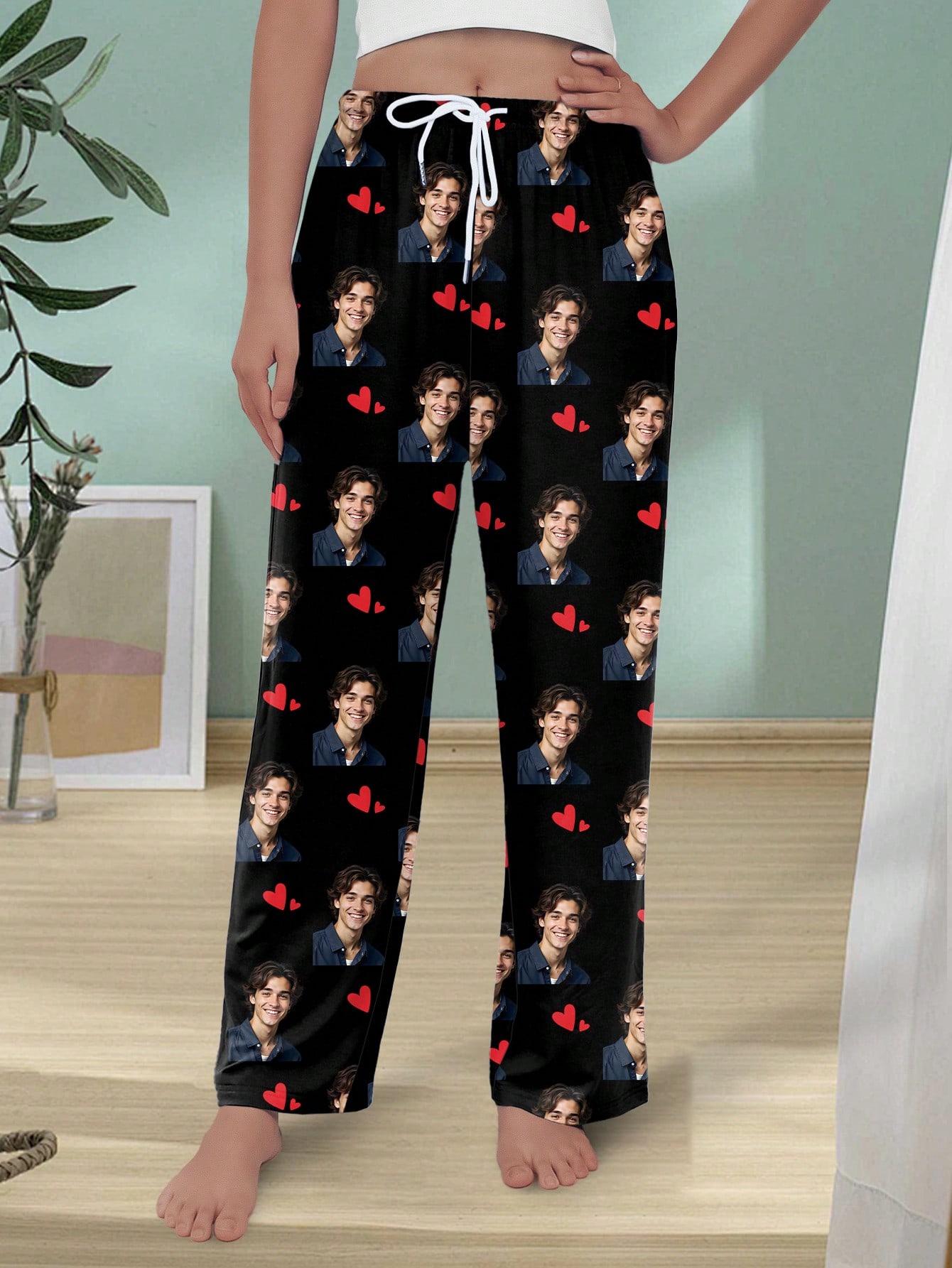 Personalized custom avatar women's pajama pants, casual home pants