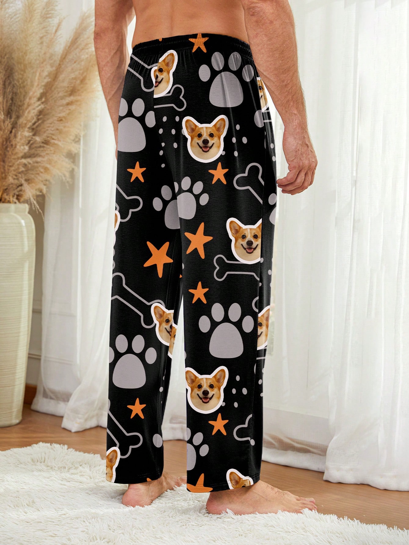 Personalized custom-made photo avatars for men, personalized full-print pajama pants, fun festival gifts for couples and families