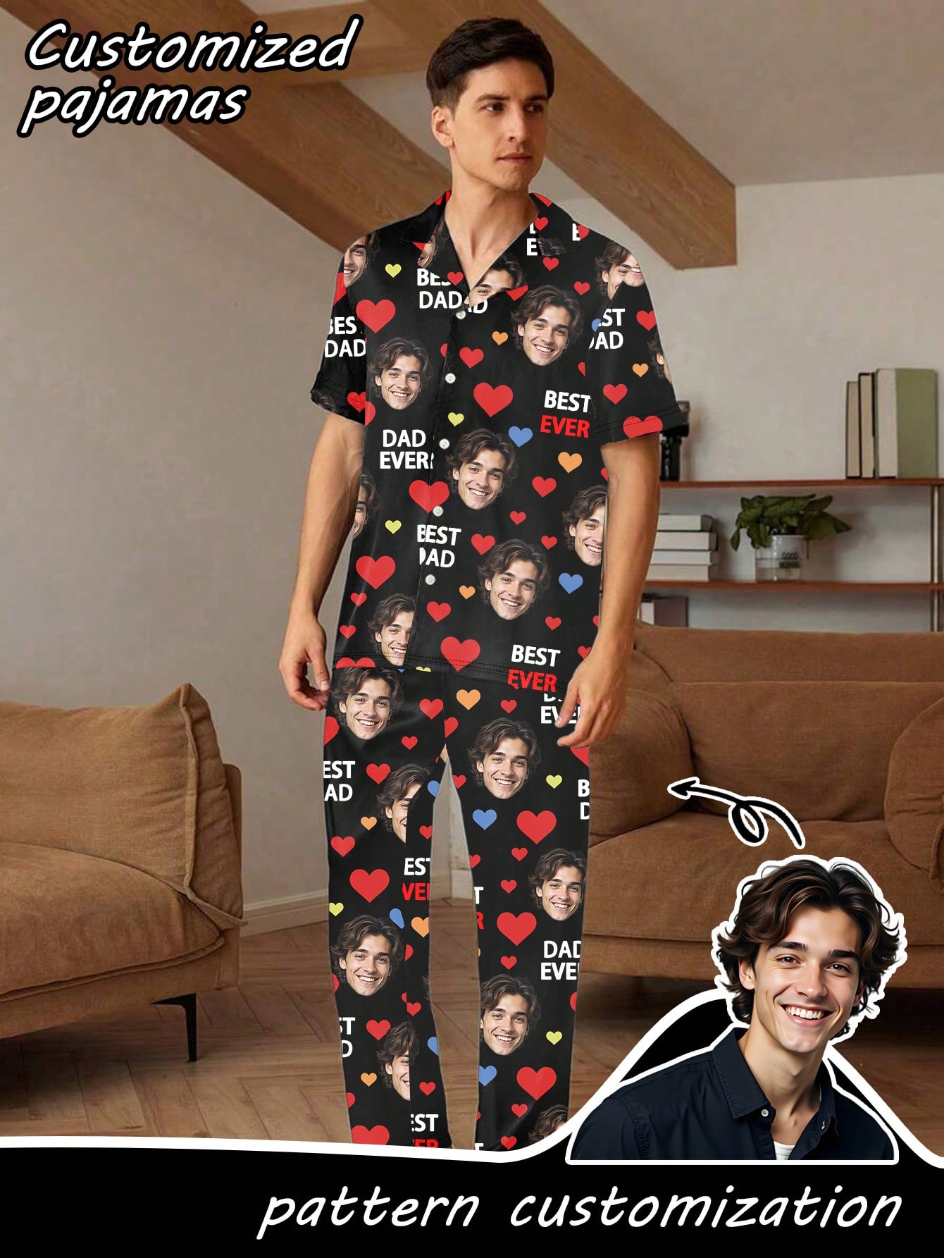 Men's personalized custom-made pajama sets