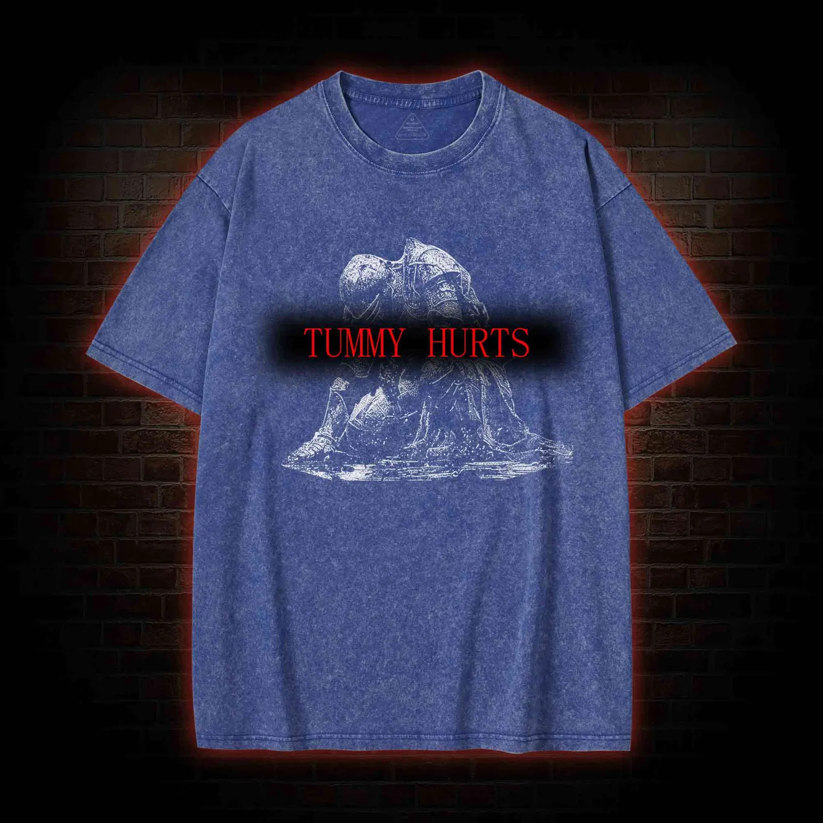 Retro Tummy Hurts Washed T-shirt