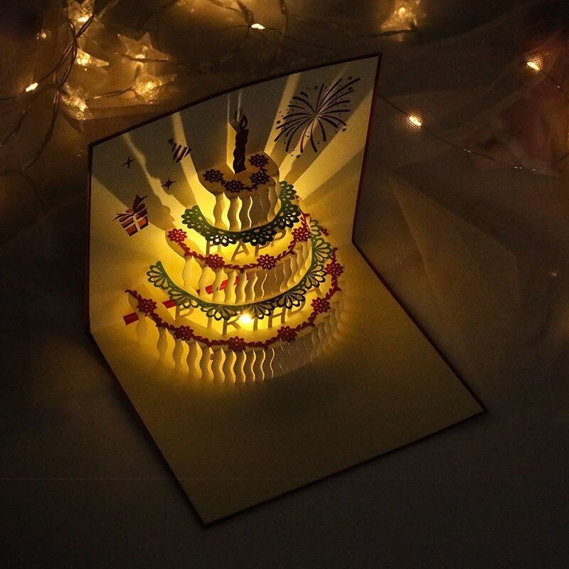 3D Pop-Up Birthday Cards With Music and Light