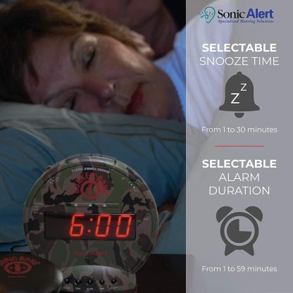 Loud Vibrating Alarm Clock for Heavy Sleepers, Bed Shaker Alarm Clock for Deaf and Hard of Hearing