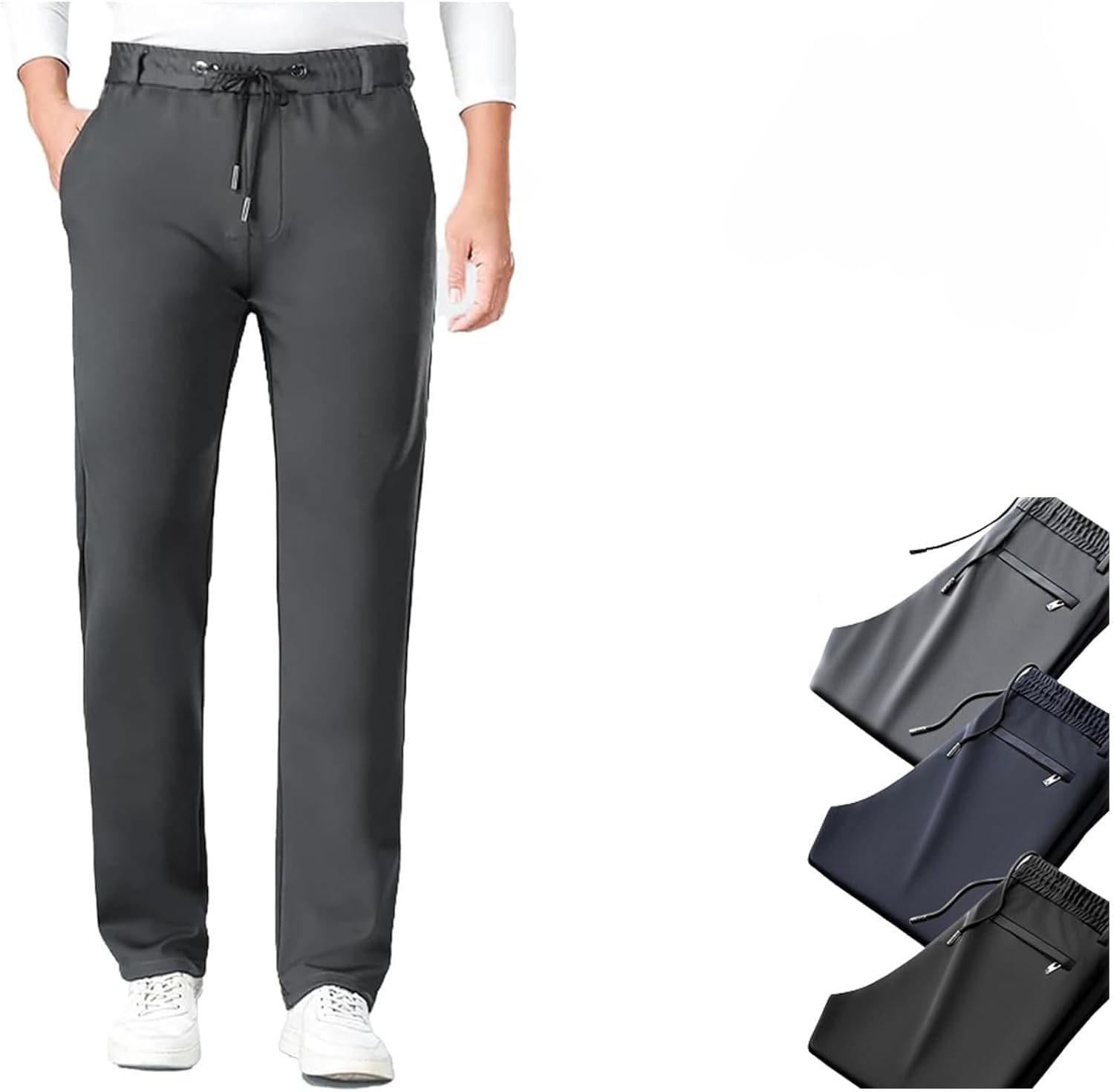 Mens Pants, Unisex Ultra Stretch Quick Drying Pants, Casual Straight Pants for Men