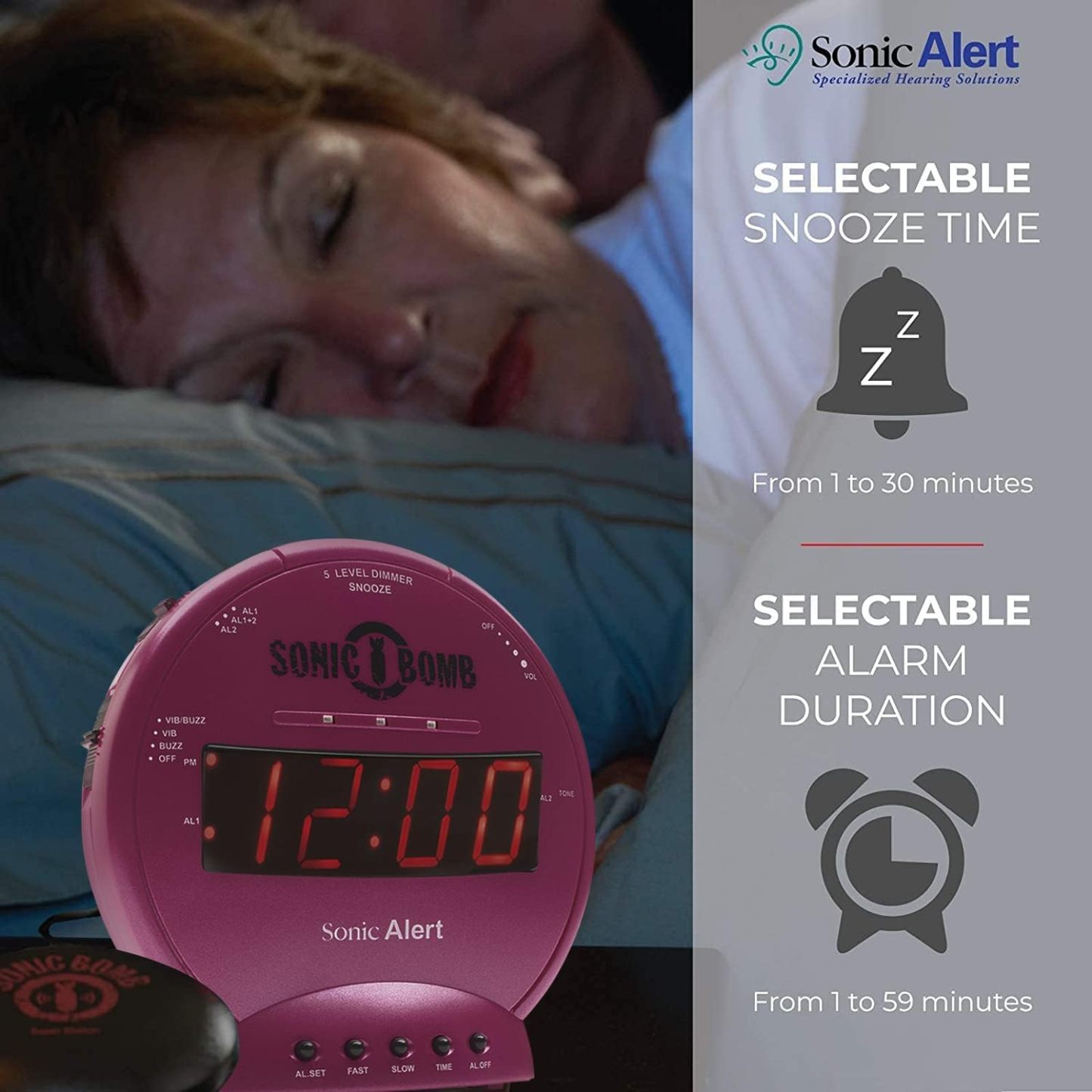 Loud Vibrating Alarm Clock for Heavy Sleepers, Bed Shaker Alarm Clock for Deaf and Hard of Hearing
