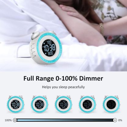 Loud Dual Alarm Clock with Bed Shaker - 0-100% Dimmer, Vibrating Alarm Clock for Heavy Sleepers or Hearing Impaired, Easy to Set, USB Charging Port, Snooze, Battery Backup