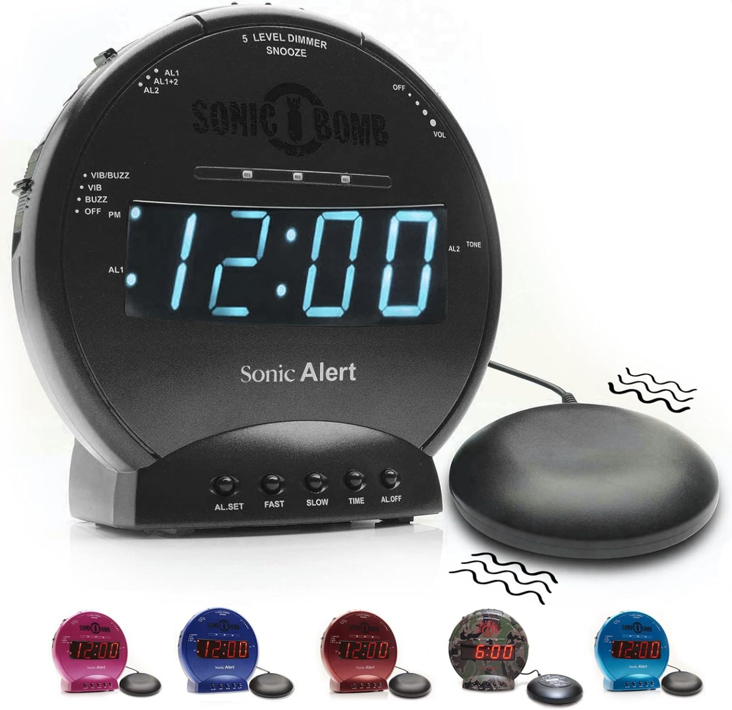 Loud Vibrating Alarm Clock for Heavy Sleepers, Bed Shaker Alarm Clock for Deaf and Hard of Hearing