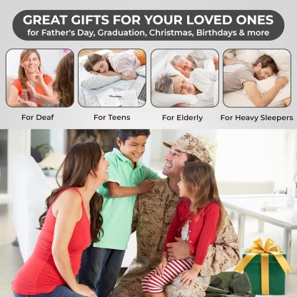 Loud Vibrating Alarm Clock for Heavy Sleepers, Bed Shaker Alarm Clock for Deaf and Hard of Hearing
