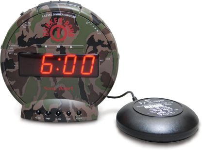 Loud Vibrating Alarm Clock for Heavy Sleepers, Bed Shaker Alarm Clock for Deaf and Hard of Hearing