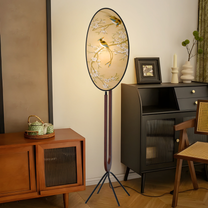 Song-style aesthetic floor lamp Song family retro homestay screen lamp French Song Dynasty designer living room atmosphere medieval