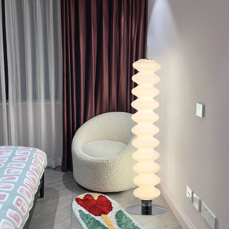 Gourd floor lamp next to the sofa in the living room, atmosphere, office eye protection table lamp, bedroom standing lamp