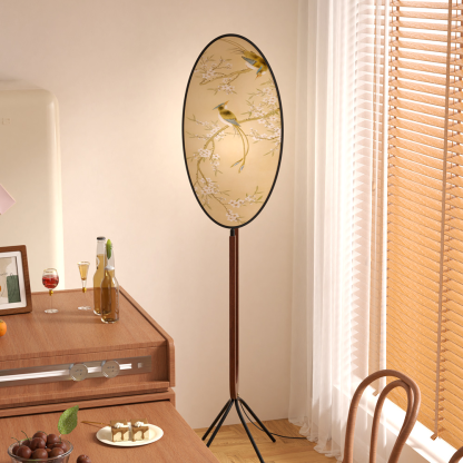 Song-style aesthetic floor lamp Song family retro homestay screen lamp French Song Dynasty designer living room atmosphere medieval