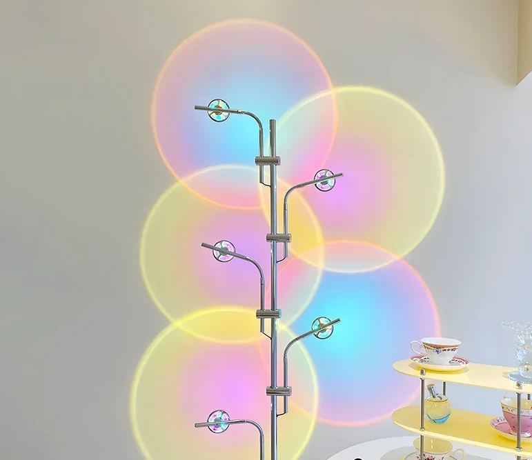 Light and shadow lamp living room light and shadow live room atmosphere atmosphere living room high-end 3-head 5-head light and shadow floor lamp