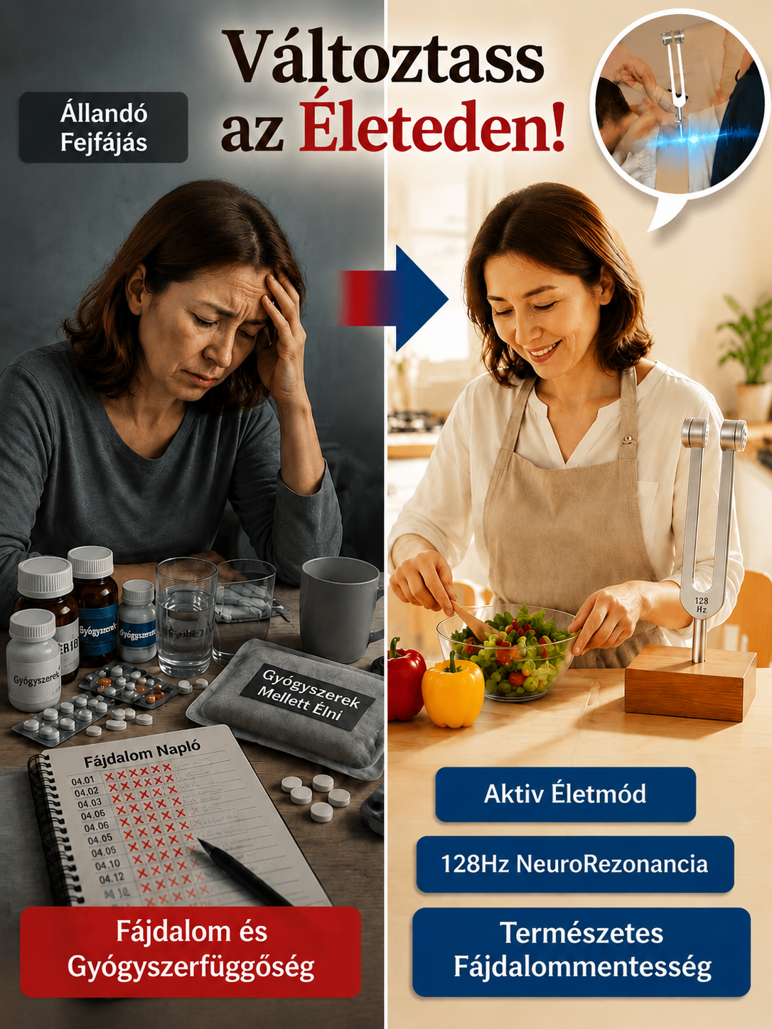 ✨Univerzális 128Hz-es Rezgős Eszköz Testi-Lelki Lazításhoz | Izomregeneráció & Alvástámogatás | Prémium Otthoni Fizioterápia