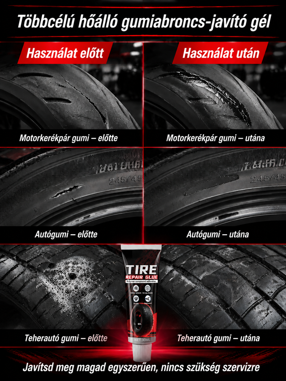 🚗 Javítsd meg az abroncsot saját kezűleg percek alatt – bontás nélkül! 